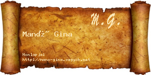 Manó Gina névjegykártya